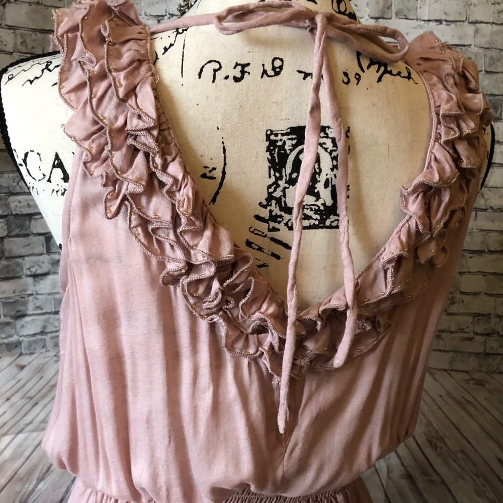 Beautiful Romantic Ruffle Tie Back Blouse New - Picture 4 of 4